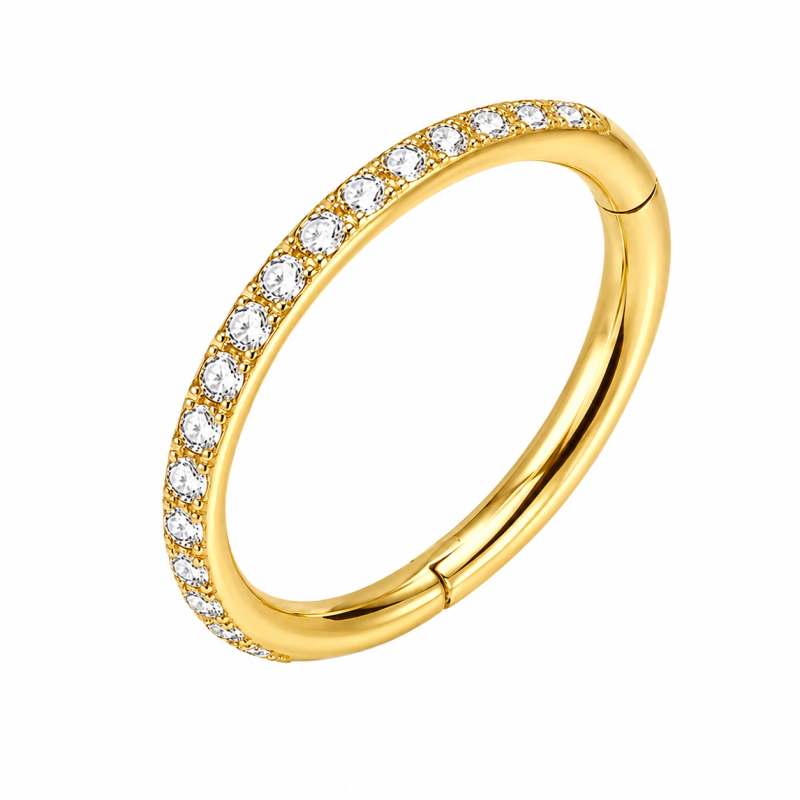 Piercing Ring met steentjes Goudkleurig 
