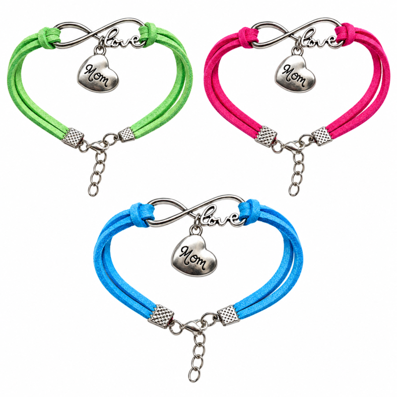 Armband Moederdag "Mom" in 3 kleuren