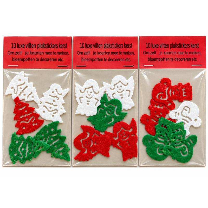 30 stuks luxe vilten Kerst plak decoratie 