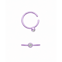 Neuspiercing ring met steentje in 8 kleuren