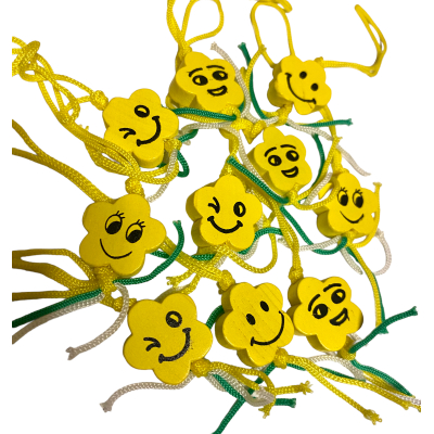 Gelukspoppetjes Smiley bloem 10 stuks 