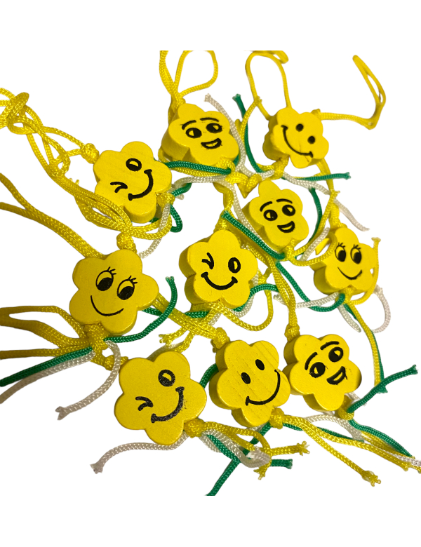 Gelukspoppetjes Smiley bloem 10 stuks 