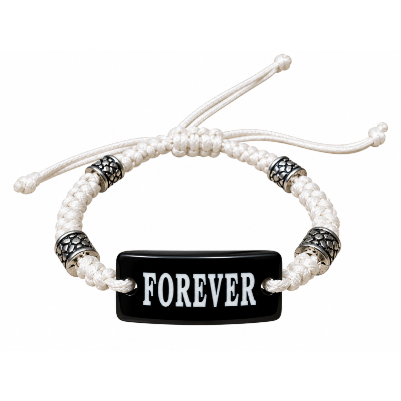 Armbandje verstelbaar "Forever" Wit