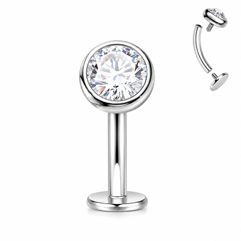Floating Navelpiercing Steen Transparant