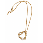Ketting Hart met steentjes Rosekleurig in 4 kleuren 