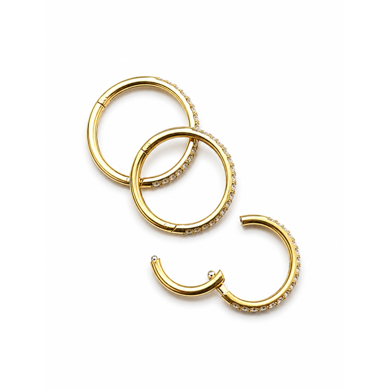 Neuspiercing Neusring met steentjes Goudkleurig