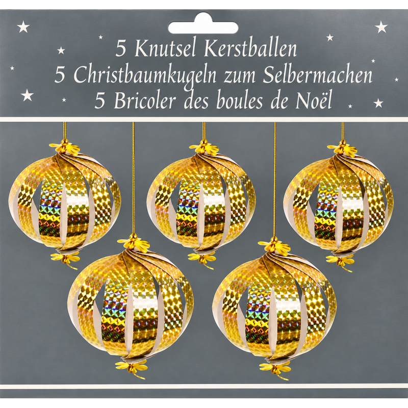 Kerstballen Knutselen Goudkleurig 5 stuks