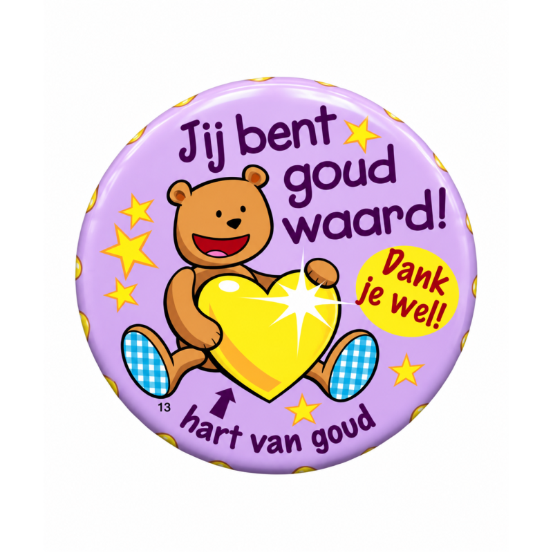 Blikje met tekst beertjes, Jij bent goud waard