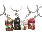 Sleutelhanger Lucky cat met belletje in 4 kleuren