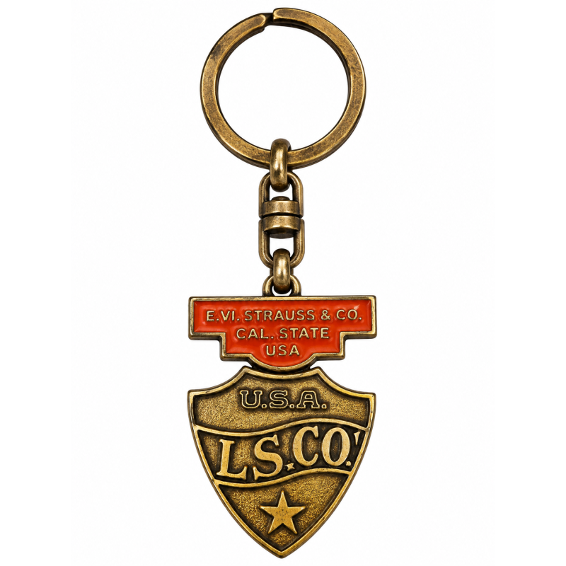 Vintage Levi Strauss & Co metalen sleutelhanger