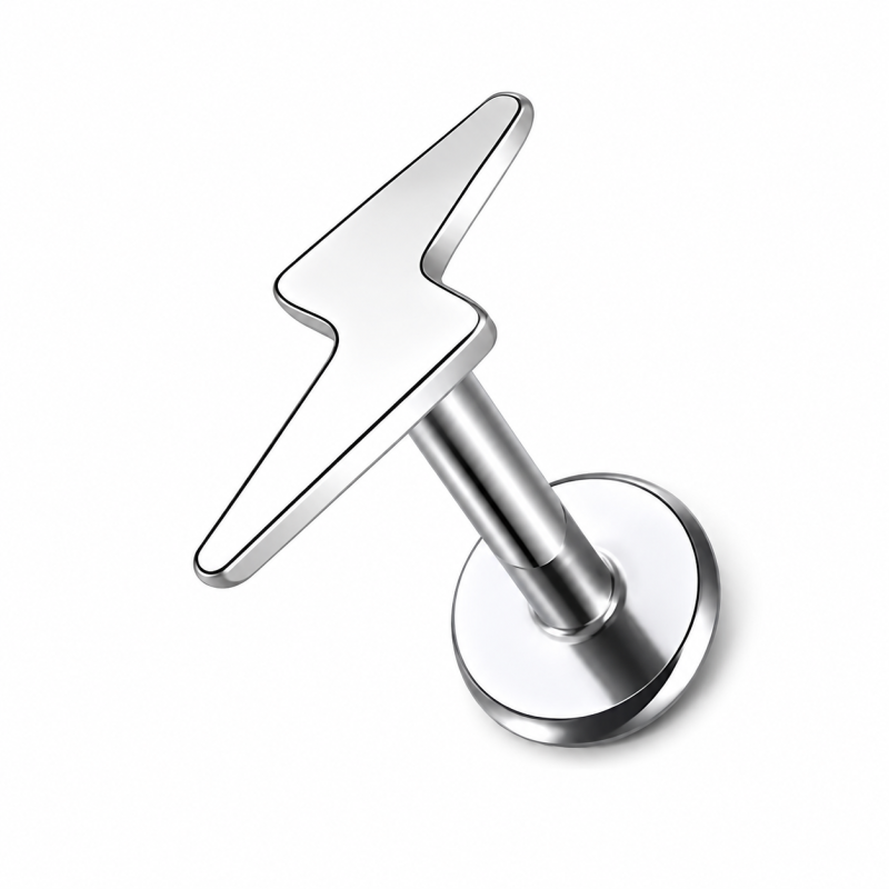 Labret Piercing Lightning Zilverkleurig 8x1.2x9