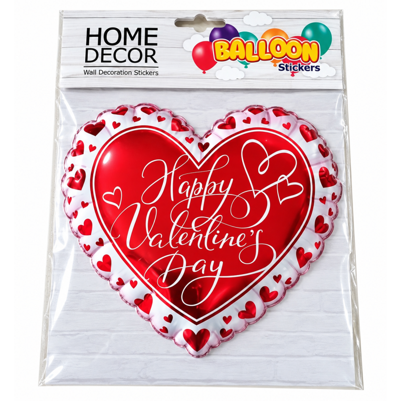 Folieballon Sticker Happy Valentine