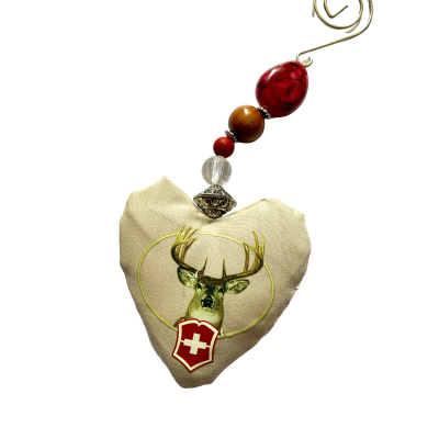 Kerst hanger Hart met Rendier 