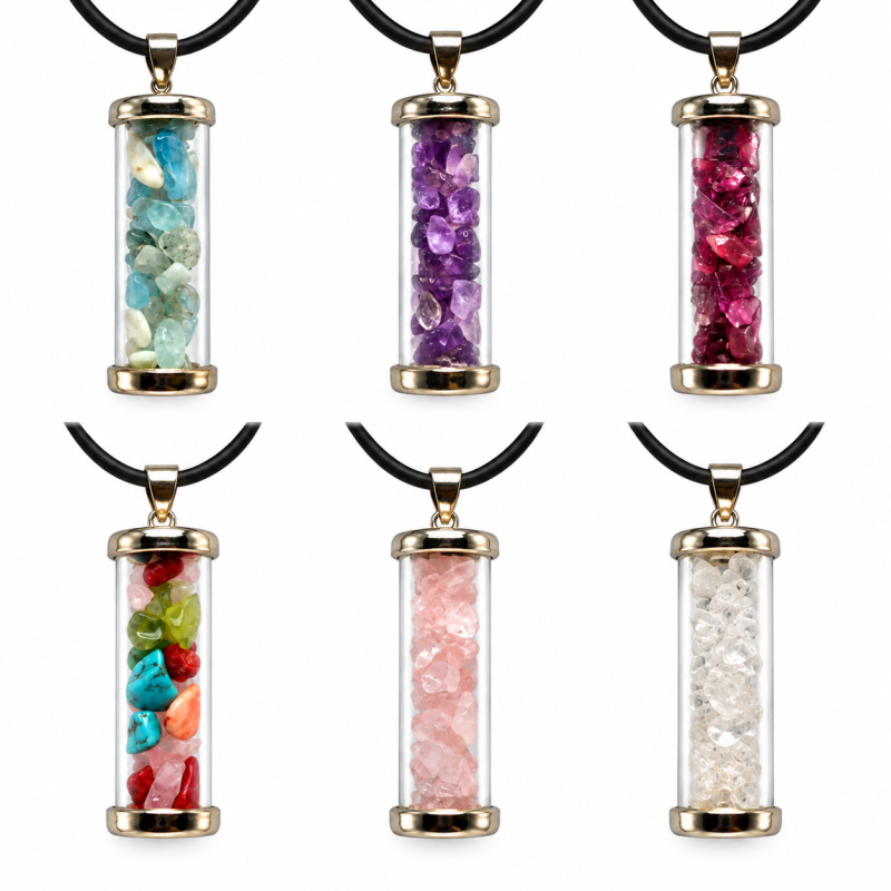 Ketting met edelsteentjes diverse steensoorten