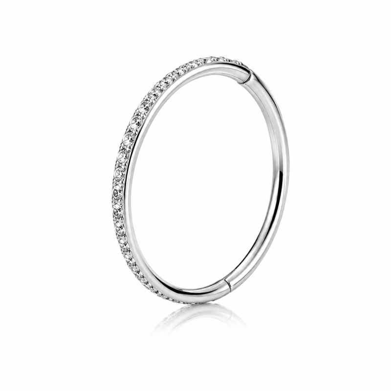 Neuspiercing Neusring met steentjes Zilverkleurig