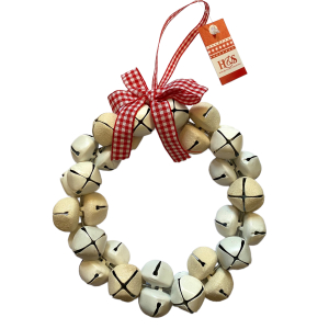 H&S Kerstkrans glitter met bellen H&S Kerstkrans glitter met bellen
