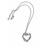 Ketting Hart met steentjes Zilverkleurig in 3 kleuren 