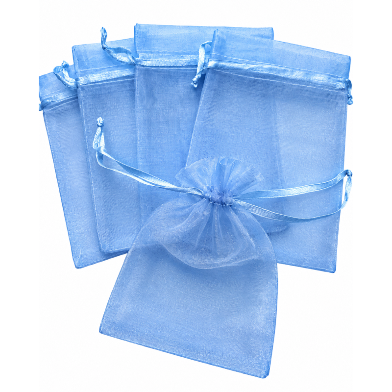 Organza zakje 8x10cm Parelmoer wit