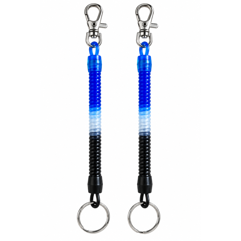 Sleutelhanger Spiraal Blauw/Zwart