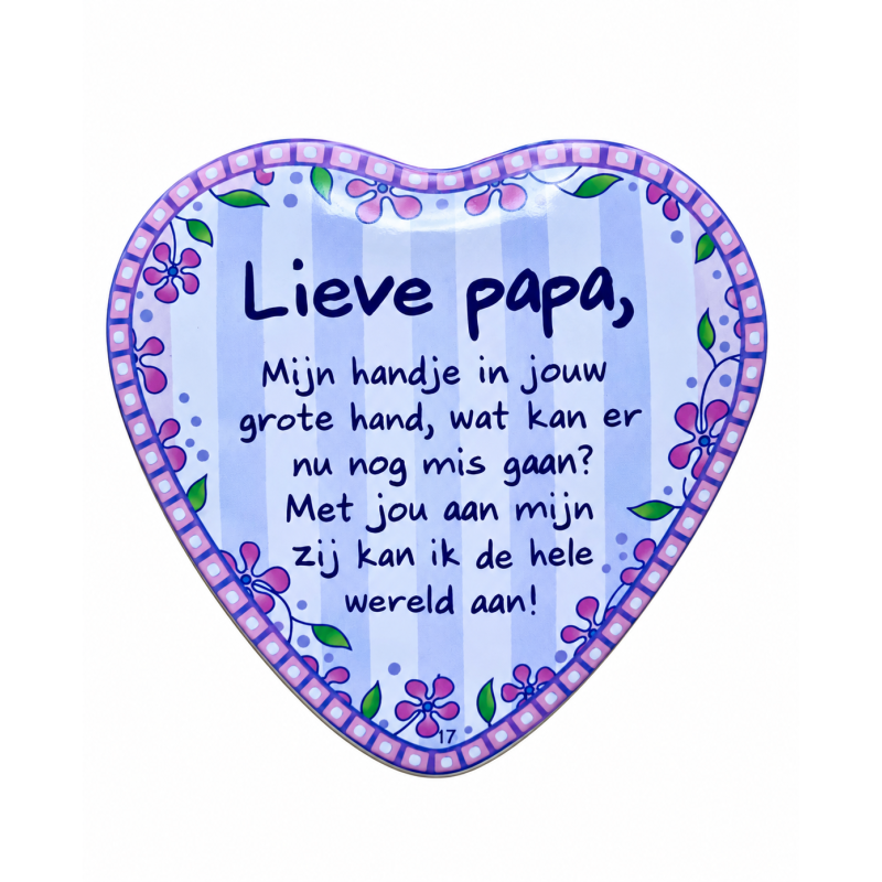 Blikje met Tekst Hart Lieve Papa