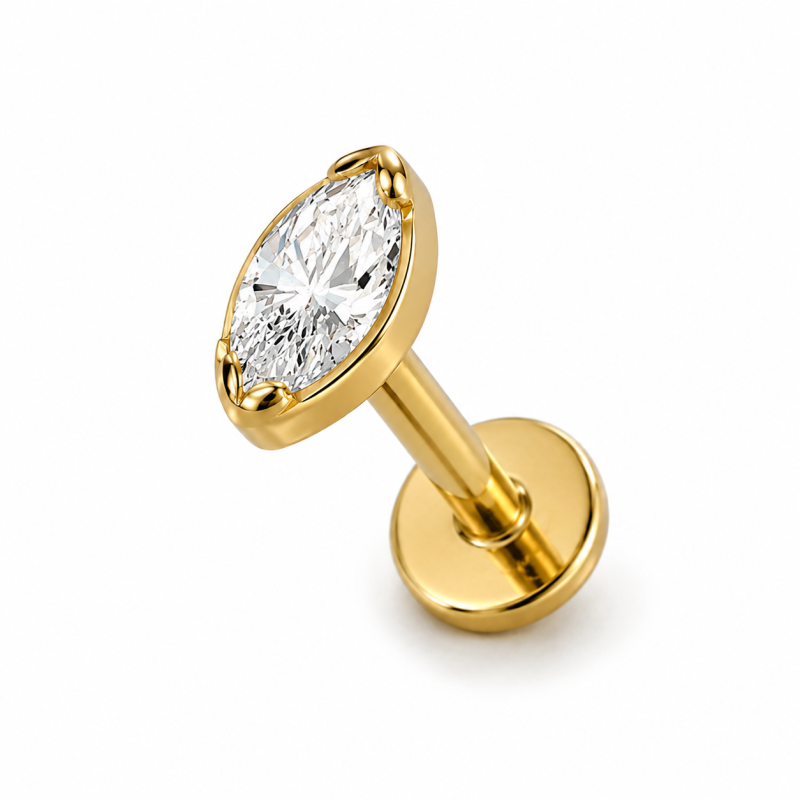 Labret Crystal Marquise Goudkleurig
