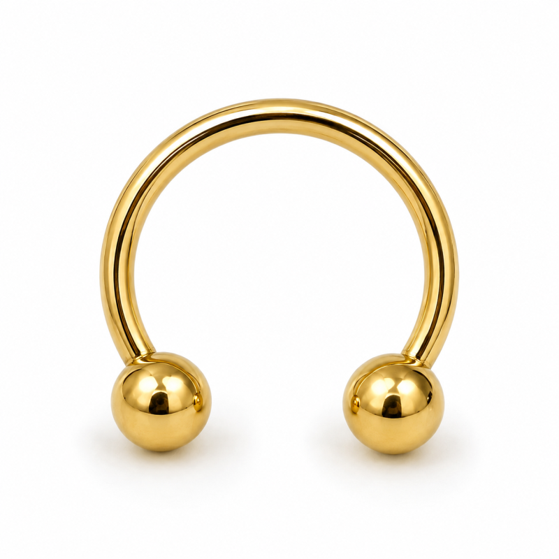 Hoefijzer Piercing glad Goudkleurig 