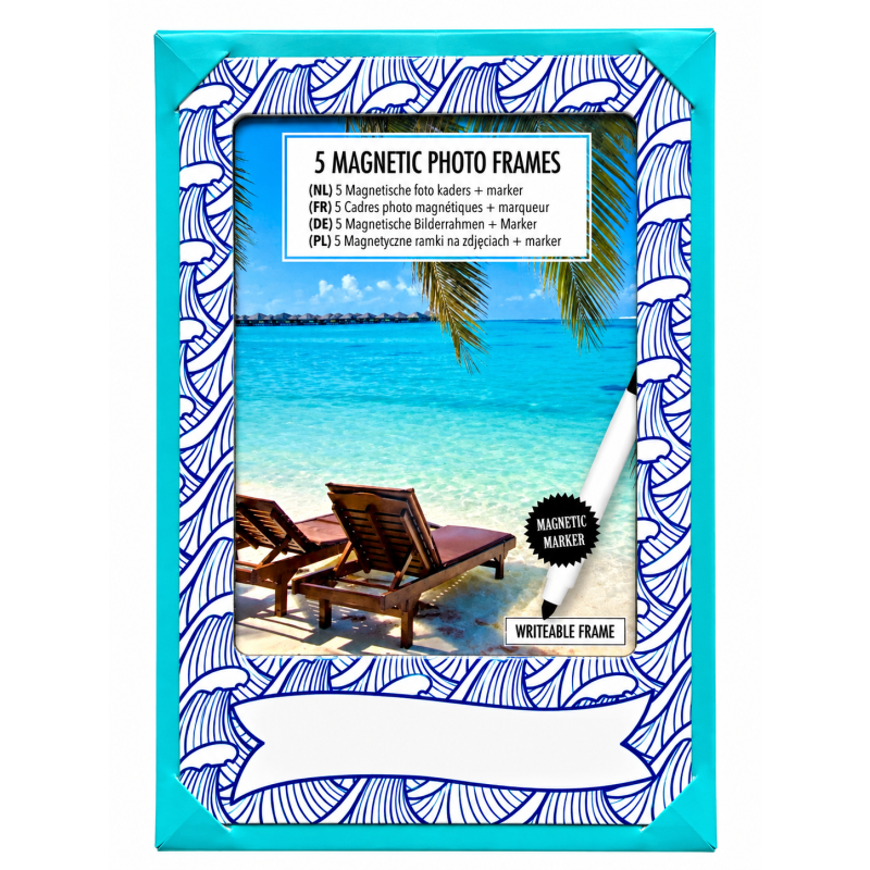 5 Magnetische Foto kaders Golven met Marker