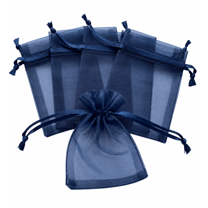Organza zakje 7x9cm Zwart Glimmend