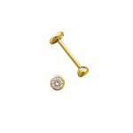 Neusknopje Neuspiercing Push-in Crystal Goudkleurig 8x0.8x3
