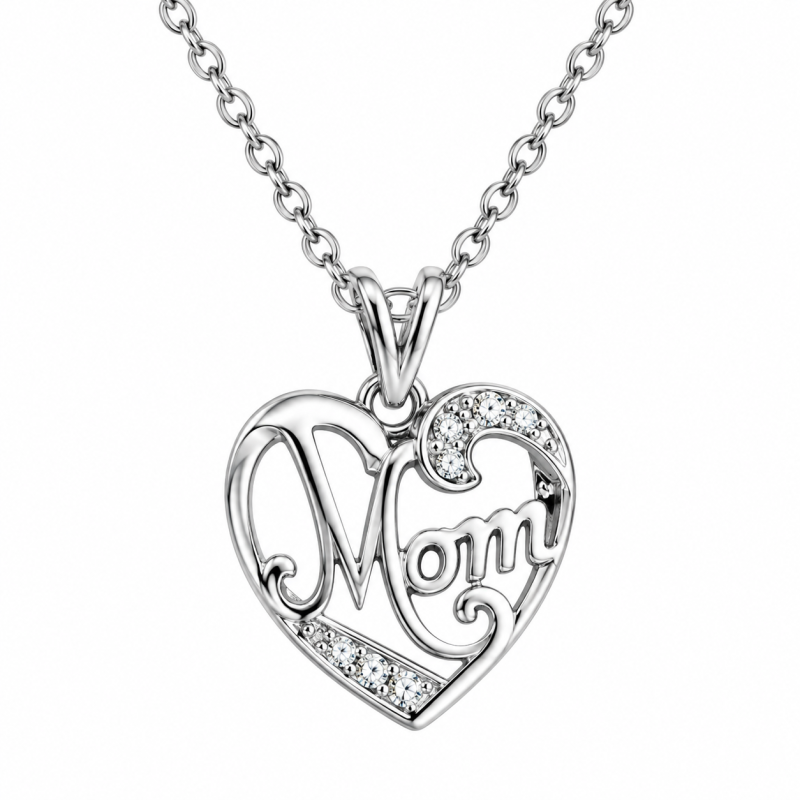 Ketting Moederdag met Hart hanger "MOM" 