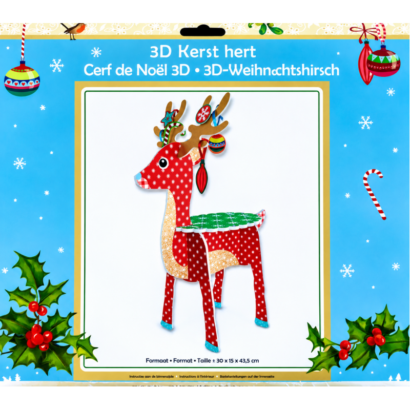 3D Kerst Rendier knutselen 