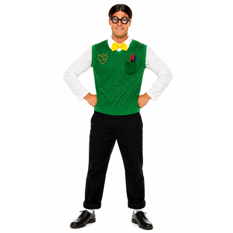 Verkleed kostuum "Skool dayz for an A+ party Geek boy" Maat L Smiffys