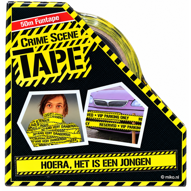 Funtape, Crime Scene Tape, Markeerlint "Hoera het is een Jongen"