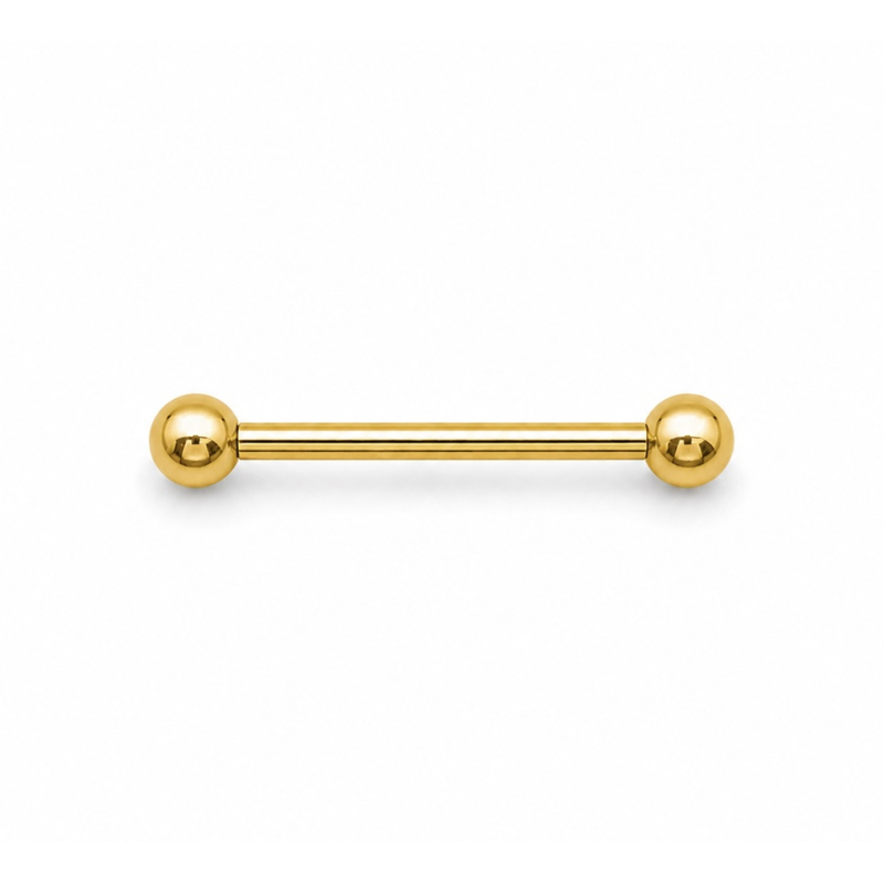 Tongpiercing Tepelpiercing Goudkleurig 1.6x4 