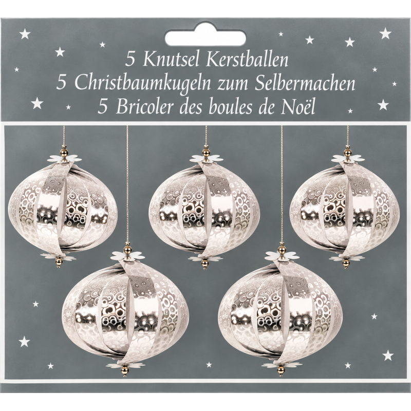 Kerstballen Knutselen Zilverkleurig 5 stuks