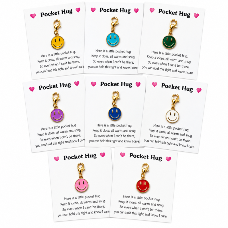 Pocket hug sleutelhanger Smiley 