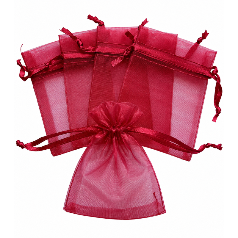 Organza zakje 7x9cm Bordeaux