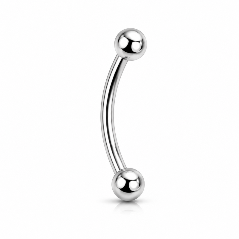 Wenkbrauw piercing glad Zilverkleurig