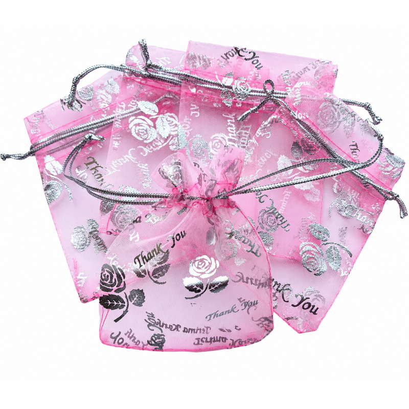 Organza zakje 7x9cm Thank you