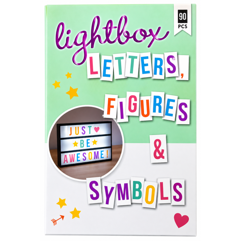 Lightbox letters, symbolen en figuren 90 stuks