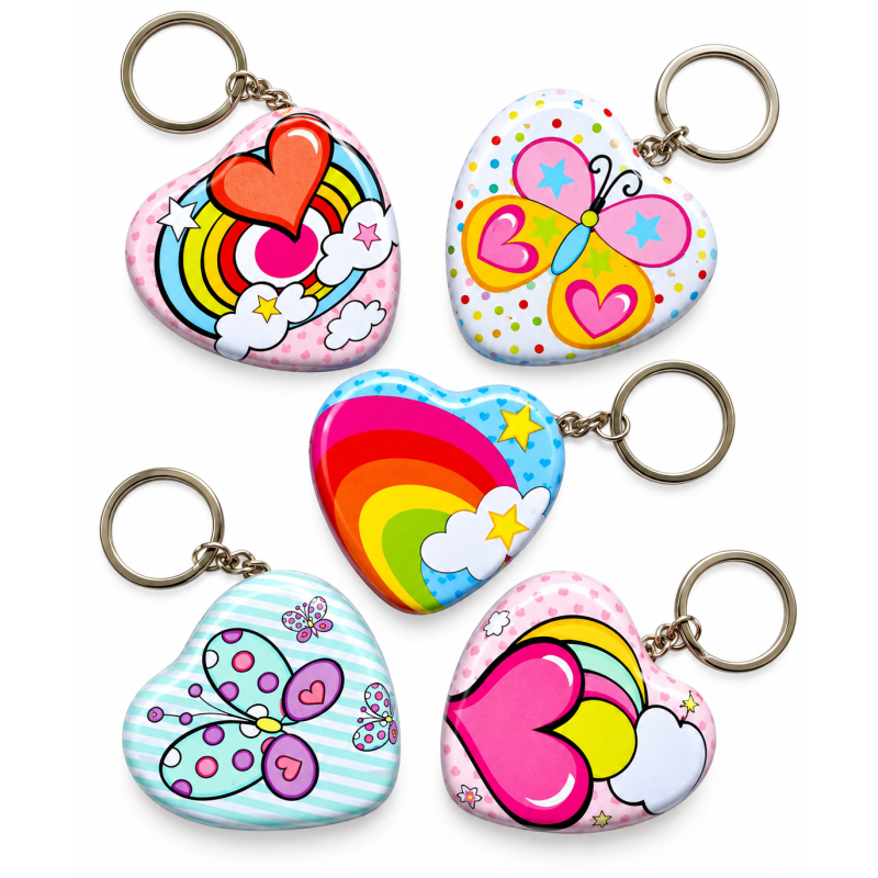Sleutelhanger Doosje Hart in 5 designs