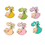 Baby Knoopjes, set van 4 stuks in diverse kleuren