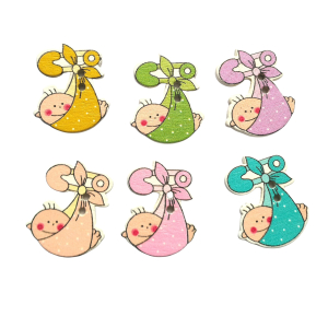 Baby Knoopjes, set van 4 stuks in diverse kleuren Baby Knoopjes, set van 4 stuks in diverse kleuren