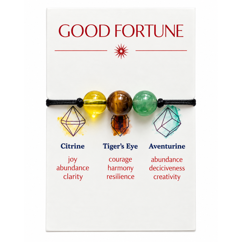 Armbandje 3 stenen Good Fortune