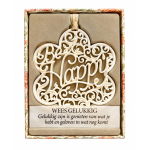 H&&H Inspirerende woorden hanger, Happy, Bloem