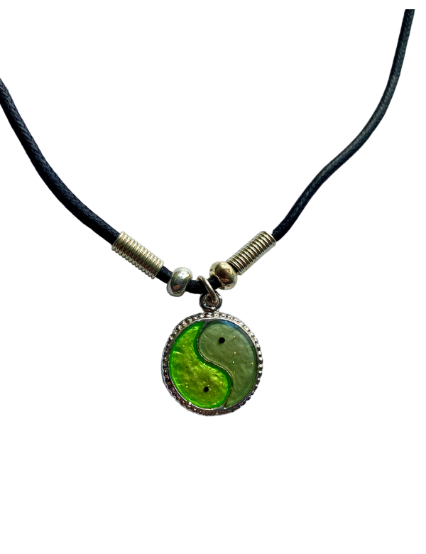 Ketting YinYang Groen/Blauw