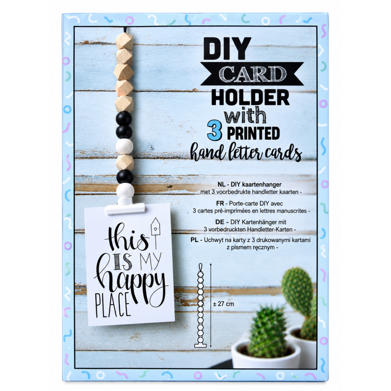 DIY Card holder met 3 voorbedrukte kaarten Wit