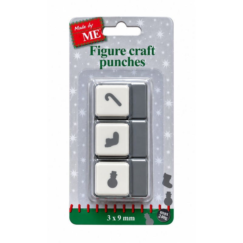 Set van 3 punchen Kerst Sneeuwpop
