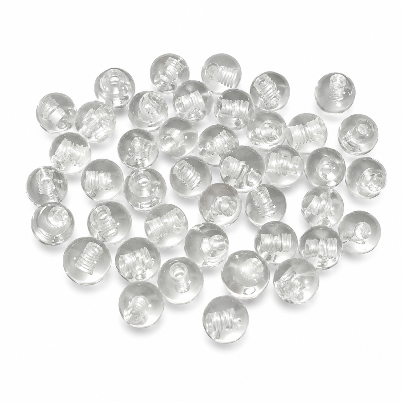 Piercing balletje kunststof Transparant 5mm