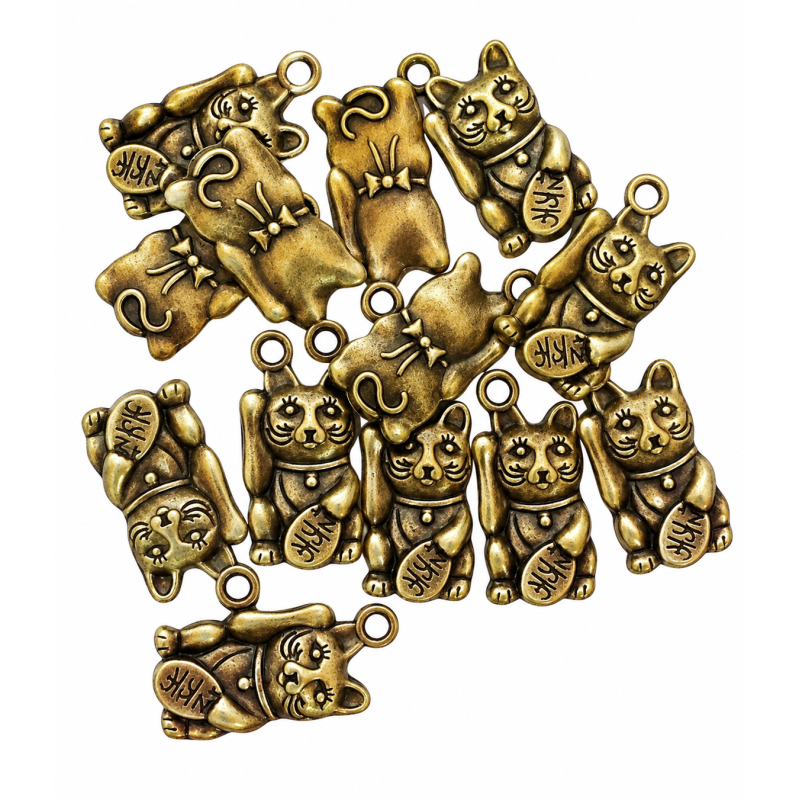Bedeltjes Lucky cat 10 stuks 